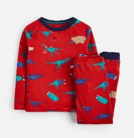 Z_ODRKIPWLL-REDDINO Red pajama with dinosaur print  97% cotton 3% elastane 1 through 12